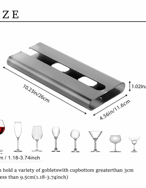 Load image into Gallery viewer, Vaisoeny 4Pack Wine Glass Holder Under Cabinet Stemware Rack Grey
