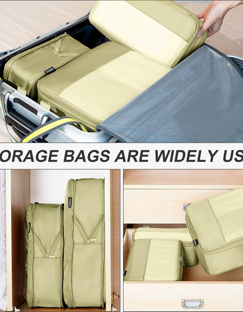 Load image into Gallery viewer, SOARSAIL 6 Set Compression Packing Cubes Travel Luggage Organizer Yellow
