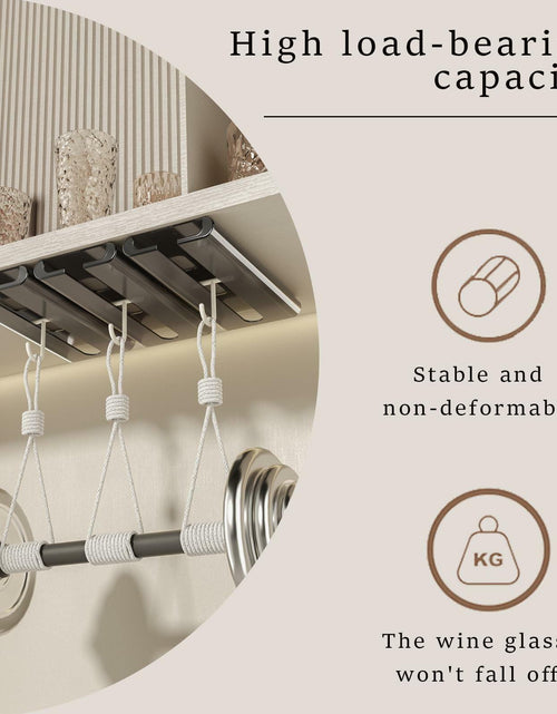 Load image into Gallery viewer, Vaisoeny 4Pack Wine Glass Holder Under Cabinet Stemware Rack Grey
