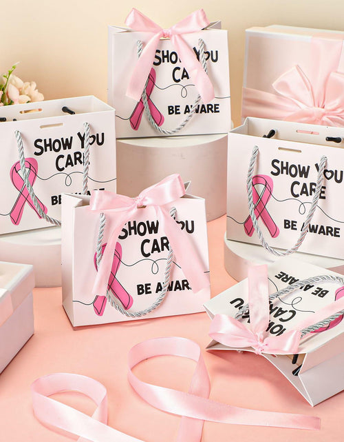 Load image into Gallery viewer, Weekgrat 25 Pack Breast Cancer Awareness Gift Bags Pink Ribbon 5.51x2.36x4.72in
