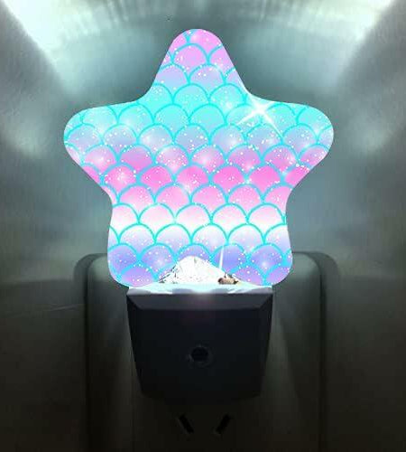 Caifujiqi Night Light Plug-in Dusk to Dawn Sensor White LED Energy Efficient