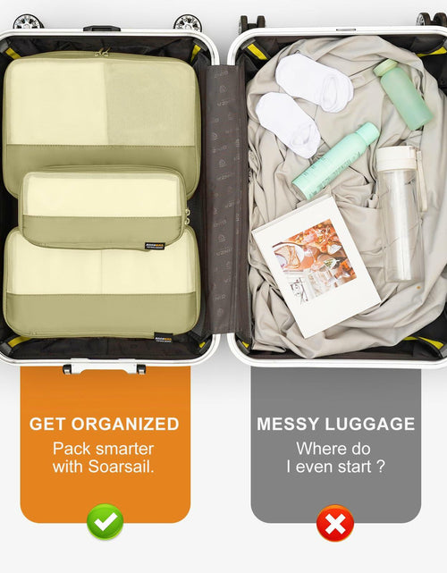 Load image into Gallery viewer, SOARSAIL 6 Set Compression Packing Cubes Travel Luggage Organizer Yellow
