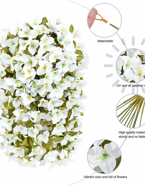 Load image into Gallery viewer, INSPRING Bougainvillea Artificial Flowers 2 pcs White UV Resistant Silk Vines
