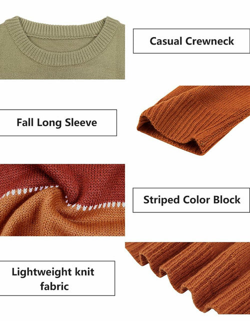 Load image into Gallery viewer, TIYOMI Plus Size Women's Crew Neck Long Sleeve Knit Sweater Striped Size XL
