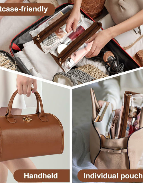 Load image into Gallery viewer, voioe Travel Makeup Organizer Bag Foldable Toiletry Large Capacity Brown
