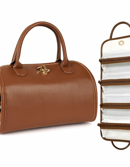Load image into Gallery viewer, voioe Travel Makeup Organizer Bag Foldable Toiletry Large Capacity Brown
