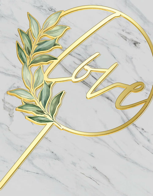 Load image into Gallery viewer, Party to Be Love Wedding Cake Topper Gold Acrylic Love 01 Design 02
