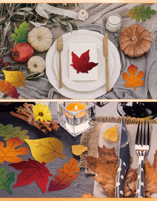 Load image into Gallery viewer, HunnmingRe 240 Pcs Felt Fall Leaves Set Multicolor DIY Autumn Decoration

