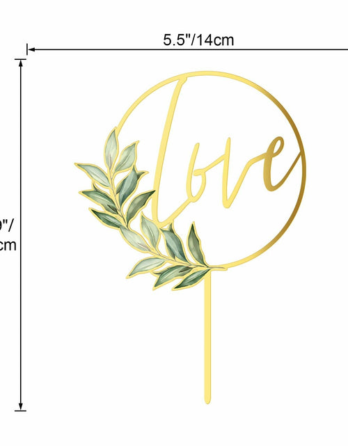 Load image into Gallery viewer, Party to Be Love Wedding Cake Topper Gold Acrylic Love 01 Design 02
