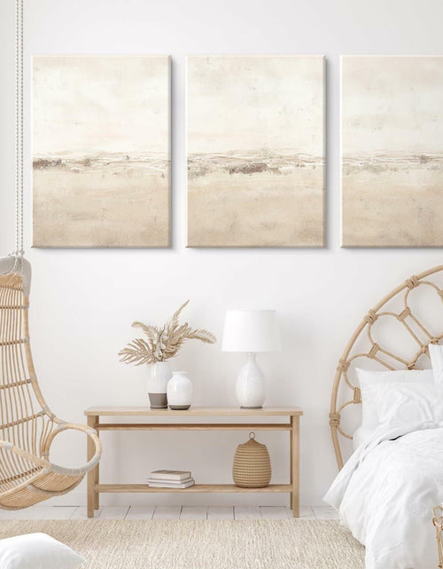 Load image into Gallery viewer, Baccone Mid Century Modern Wall Art Set of 3 Sage Green 12x16 Inch Canvas
