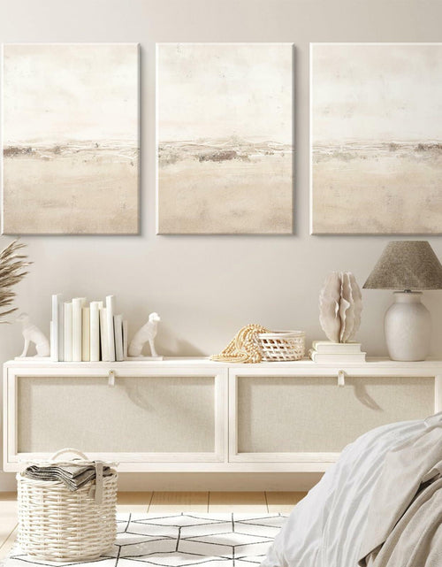 Load image into Gallery viewer, Baccone Mid Century Modern Wall Art Set of 3 Sage Green 12x16 Inch Canvas
