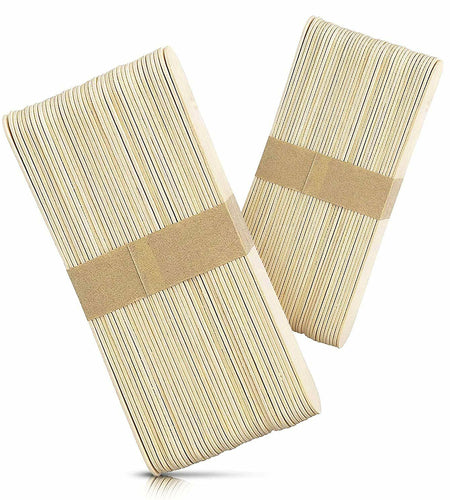MIUPOO Large Wooden Wax Sticks 100 Pcs Body Hair Removal Waxing Spatula