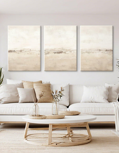 Load image into Gallery viewer, Baccone Mid Century Modern Wall Art Set of 3 Sage Green 12x16 Inch Canvas
