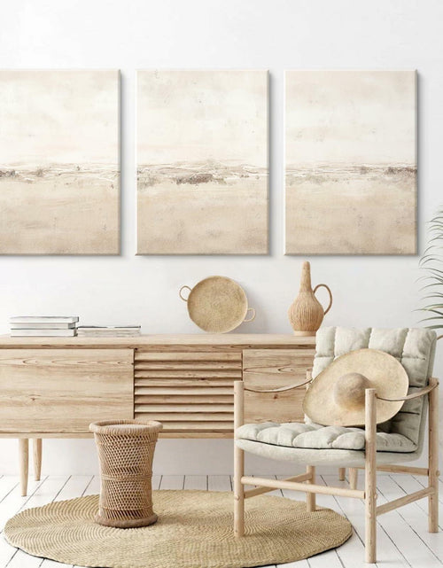 Load image into Gallery viewer, Baccone Mid Century Modern Wall Art Set of 3 Sage Green 12x16 Inch Canvas
