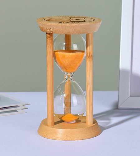 Mini Bamboo Sand Timer 3Min Orange 100% Bamboo Hourglass Sandglass Timer