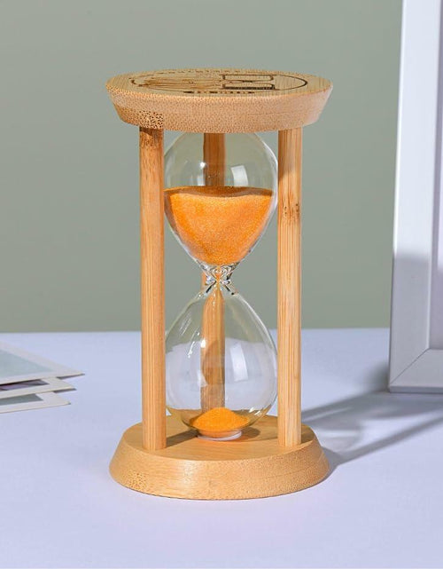 Load image into Gallery viewer, Mini Bamboo Sand Timer 3Min Orange 100% Bamboo Hourglass Sandglass Timer
