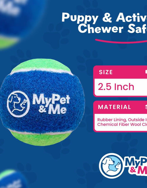 Load image into Gallery viewer, My Pet &amp; Me Dog Tennis Balls 2.5-Inch Soft Lightweight Indoor Outdoor 4 Pack
