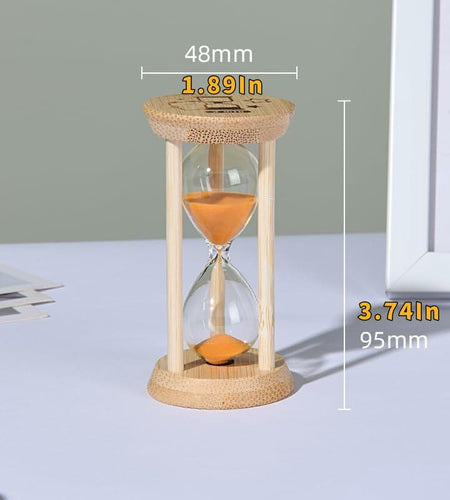 Mini Bamboo Sand Timer 3Min Orange 100% Bamboo Hourglass Sandglass Timer