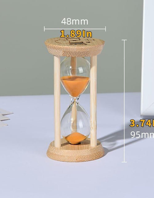 Load image into Gallery viewer, Mini Bamboo Sand Timer 3Min Orange 100% Bamboo Hourglass Sandglass Timer
