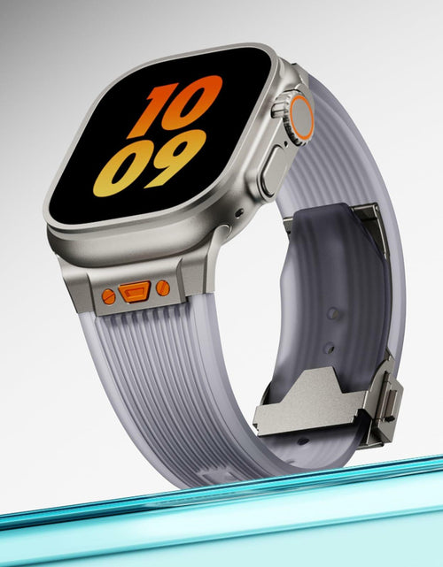Load image into Gallery viewer, Jopinl Clear Silicone Watch Band for Apple Watch Ultra 49mm Black
