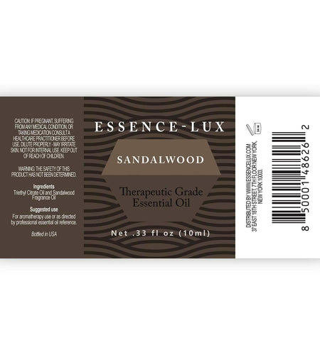 Essence-Lux Sandalwood Essential Oil 10ml 0.33oz Aromatherapy Dropper