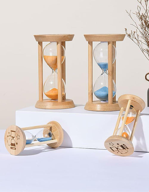 Load image into Gallery viewer, Mini Bamboo Sand Timer 3Min Orange 100% Bamboo Hourglass Sandglass Timer
