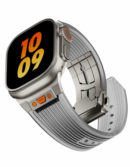 Load image into Gallery viewer, Jopinl Clear Silicone Watch Band for Apple Watch Ultra 49mm Black
