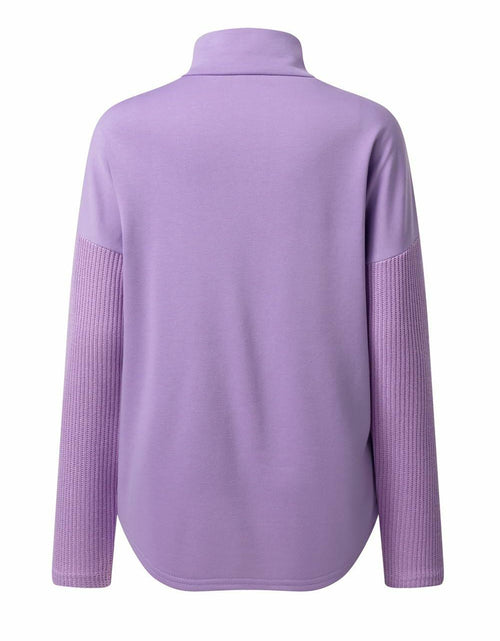 Load image into Gallery viewer, SHEWIN Women Oversized Button Up Sweatshirt Purple Size L
