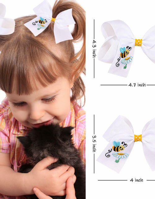 Load image into Gallery viewer, XEININVU Bee Hair Clips Toddler Girls Bowknot Hair Barrettes Yellow White 2PCS

