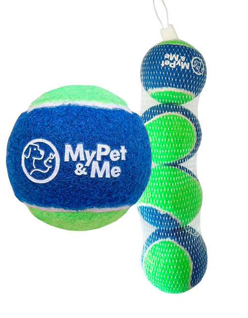 Load image into Gallery viewer, My Pet &amp; Me Dog Tennis Balls 2.5-Inch Soft Lightweight Indoor Outdoor 4 Pack
