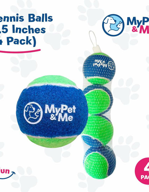 Load image into Gallery viewer, My Pet &amp; Me Dog Tennis Balls 2.5-Inch Soft Lightweight Indoor Outdoor 4 Pack
