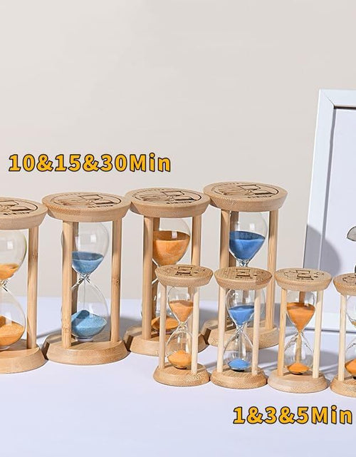 Load image into Gallery viewer, Mini Bamboo Sand Timer 3Min Orange 100% Bamboo Hourglass Sandglass Timer
