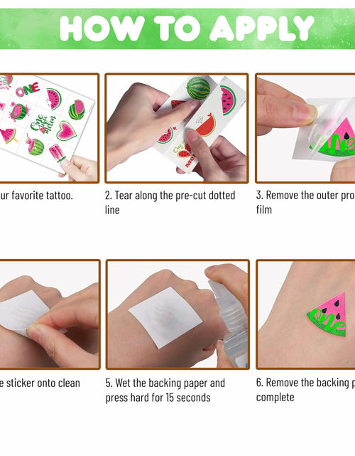 Load image into Gallery viewer, MeoIsDaBest Melon Pre-Cut Temporary Tattoos 96PCS Watermelon Green

