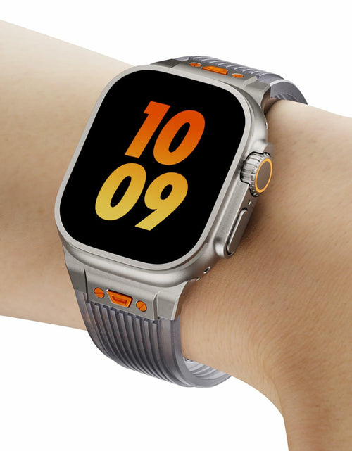 Load image into Gallery viewer, Jopinl Clear Silicone Watch Band for Apple Watch Ultra 49mm Black
