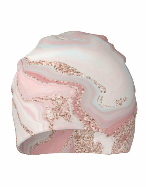 Load image into Gallery viewer, NoUtat Rose Gold Glitter Coral Gray Pastel Marble Slouchy Beanie Hat Unisex
