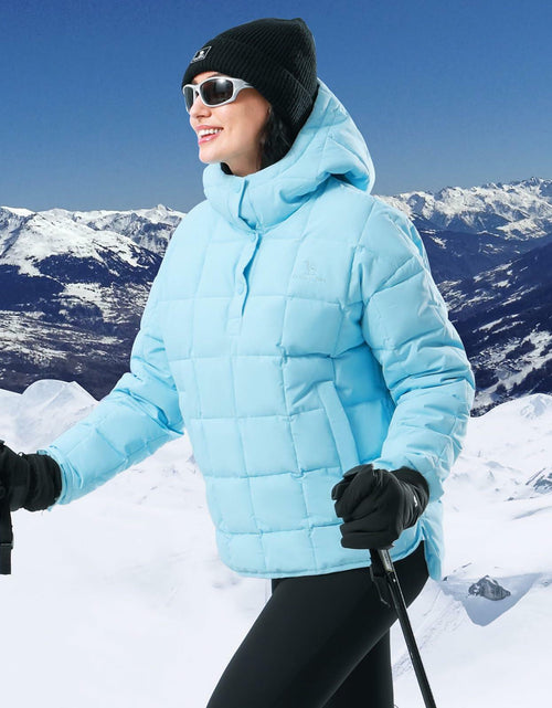 Load image into Gallery viewer, CAMELSPORTS Women's Lightweight Hooded Quilted Puffer Jacket Blue Size S
