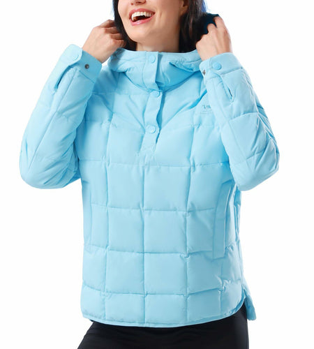 CAMELSPORTS Women's Lightweight Hooded Quilted Puffer Jacket Blue Size S