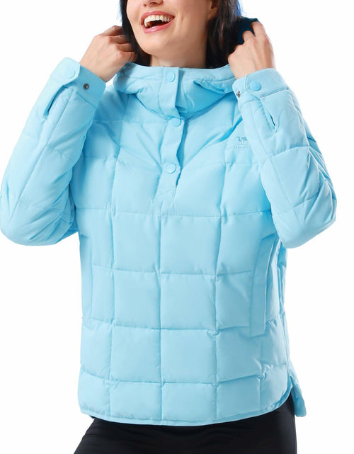 Load image into Gallery viewer, CAMELSPORTS Women's Lightweight Hooded Quilted Puffer Jacket Blue Size S
