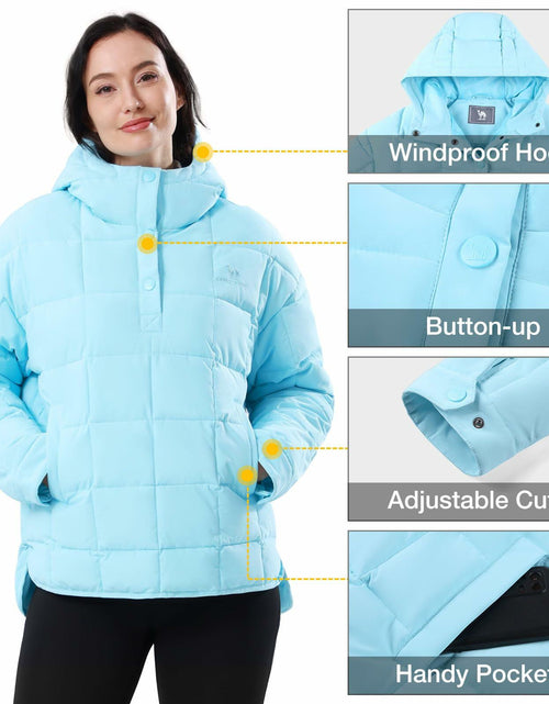Load image into Gallery viewer, CAMELSPORTS Women's Lightweight Hooded Quilted Puffer Jacket Blue Size S
