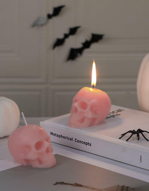 Load image into Gallery viewer, Nuanchu Halloween Skull Candles 6 Pack Large Pink Pastel Gothic Decor
