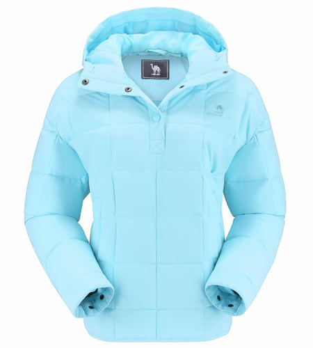 CAMELSPORTS Women's Lightweight Hooded Quilted Puffer Jacket Blue Size S