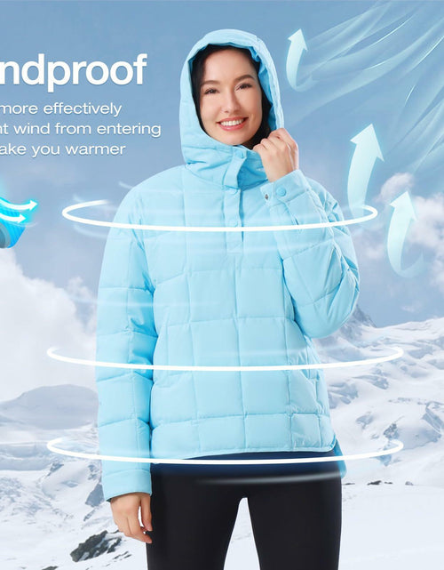 Load image into Gallery viewer, CAMELSPORTS Women's Lightweight Hooded Quilted Puffer Jacket Blue Size S
