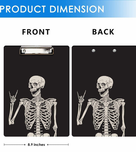 Britimes Wood Clipboard Nursing Clip Board Funny Skull Skeleton A4 Size