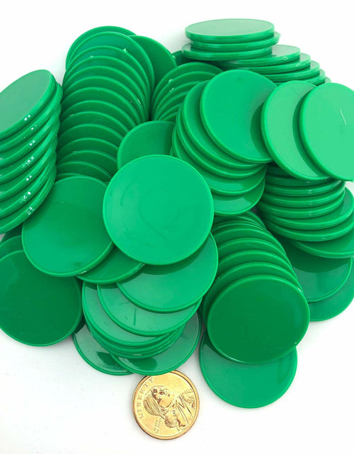 Load image into Gallery viewer, Smartdealspro Poker Chips 1.5in Opaque Plastic Game Tokens 100 Count Green
