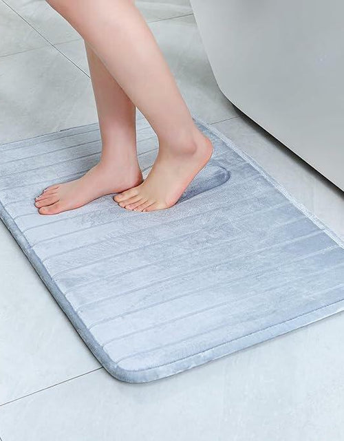 Load image into Gallery viewer, SWEMSTAR Bathroom Rugs 2pcs Memory Foam Quick-Dry Gray 17x24 + 20x32
