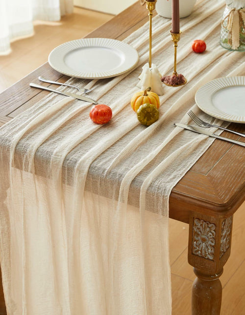 Load image into Gallery viewer, Sioipioi Sage Green Cheesecloth Table Runner 35x120 Inch 1 Pack
