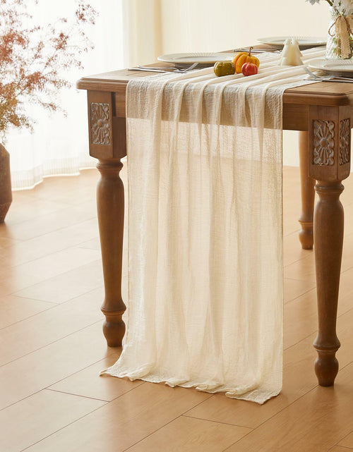 Load image into Gallery viewer, Sioipioi Sage Green Cheesecloth Table Runner 35x120 Inch 1 Pack
