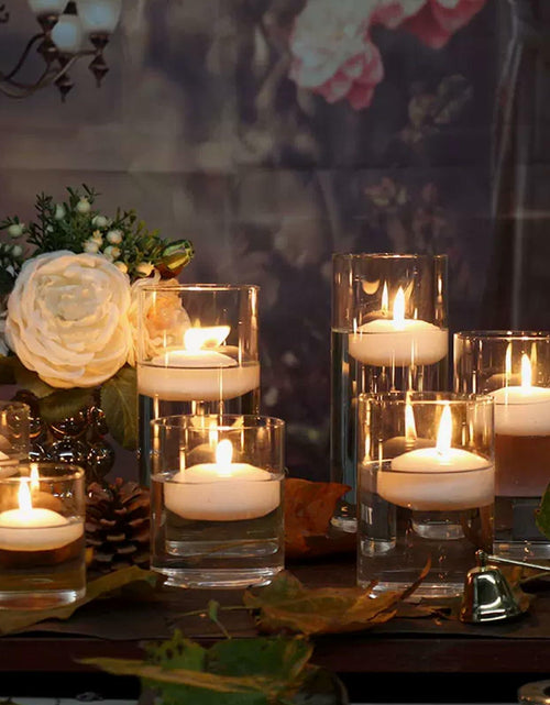 Load image into Gallery viewer, JEQUD 20 Pcs Floating Candles 1.5 Inch Unscented White Warm Tealights
