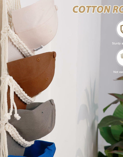 Load image into Gallery viewer, Hommtina Wall Mounted Hat Rack Organizer Brown 2 Pack Bohemian Style
