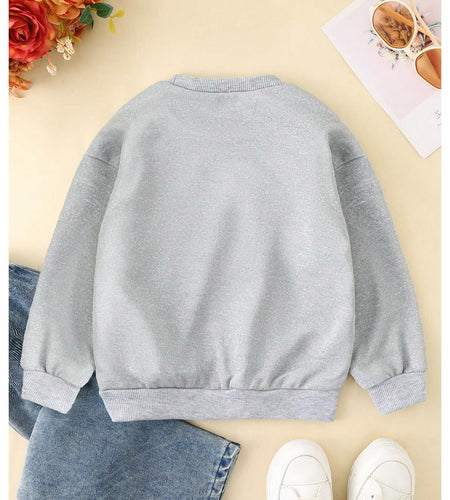 SOLY HUX Toddler Girl Crewneck Sweatshirt Grey Bows Graphic Size 5T